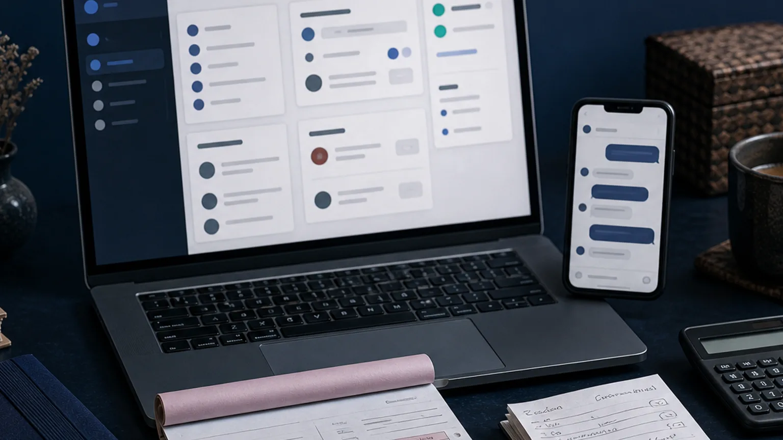 Detail roadmap, kartu CRM, dan catatan omset